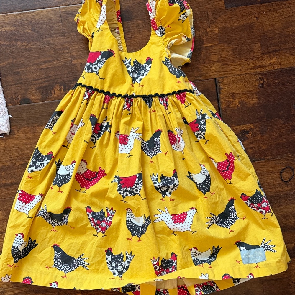 Yellow Chicken Print Dress Eleanor rose